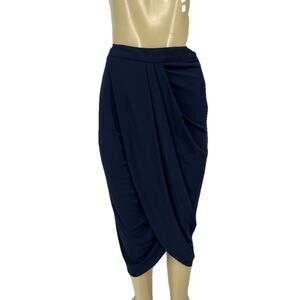 NEW Bruna Queen Anna Size Large Women Pull On Pleated Skirt Navy Blue DG16